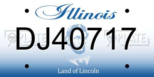 DJ40717 Illinois License Plate