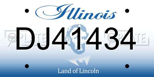DJ41434 Illinois License Plate