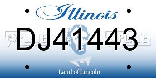 DJ41443 Illinois License Plate