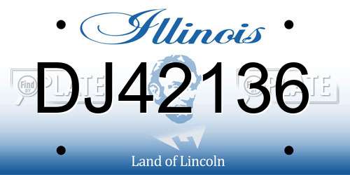 DJ42136 Illinois License Plate