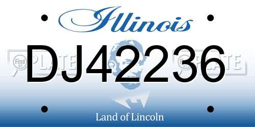 DJ42236 Illinois License Plate