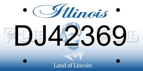 DJ42369 Illinois License Plate