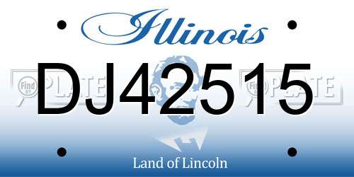 DJ42515 Illinois License Plate