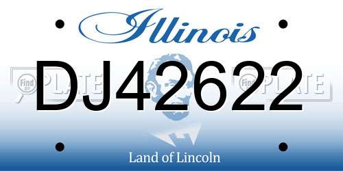 DJ42622 Illinois License Plate