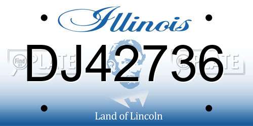 DJ42736 Illinois License Plate