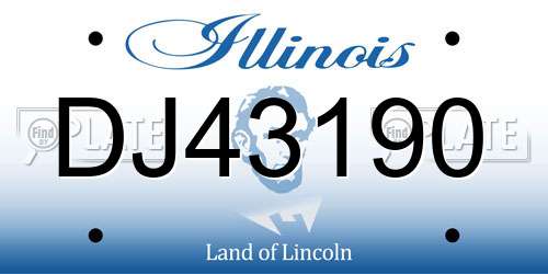 DJ43190 Illinois License Plate