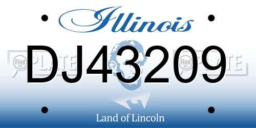 DJ43209 Illinois License Plate