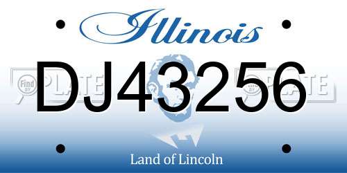 DJ43256 Illinois License Plate