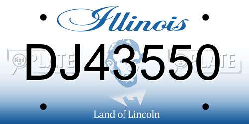 DJ43550 Illinois License Plate