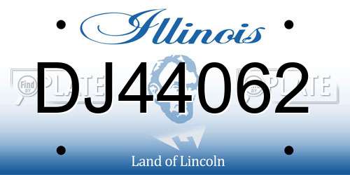 DJ44062 Illinois License Plate