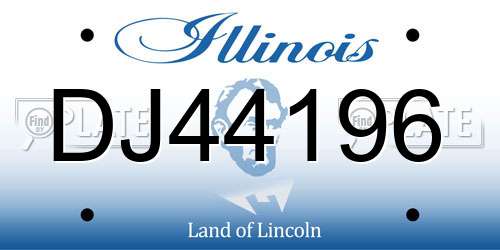 DJ44196 Illinois License Plate