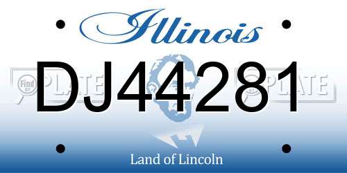 DJ44281 Illinois License Plate