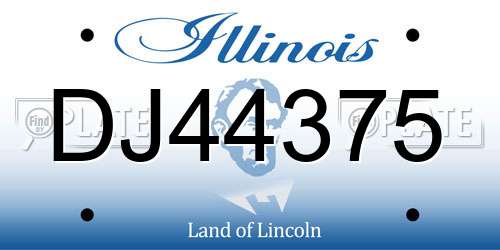 DJ44375 Illinois License Plate