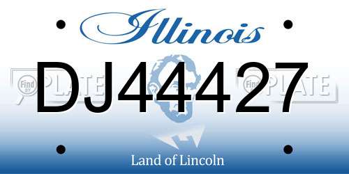 DJ44427 Illinois License Plate