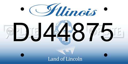 DJ44875 Illinois License Plate