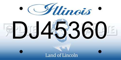 DJ45360 Illinois License Plate