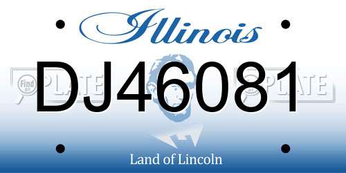 DJ46081 Illinois License Plate