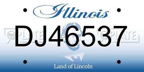 DJ46537 Illinois License Plate