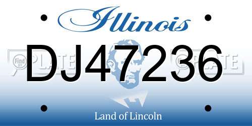 DJ47236 Illinois License Plate
