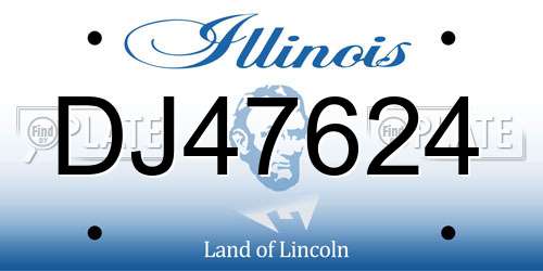 DJ47624 Illinois License Plate