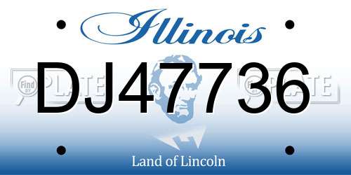 DJ47736 Illinois License Plate