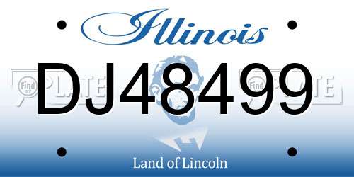DJ48499 Illinois License Plate