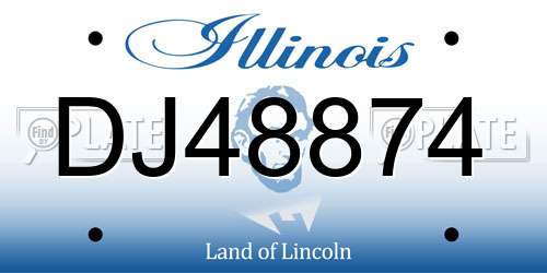 DJ48874 Illinois License Plate