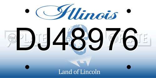 DJ48976 Illinois License Plate