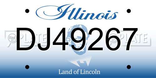 DJ49267 Illinois License Plate