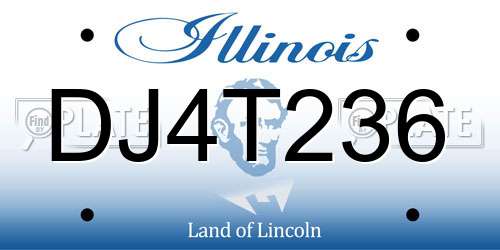 DJ4T236 Illinois License Plate