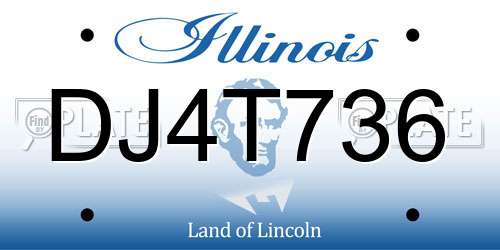 DJ4T736 Illinois License Plate