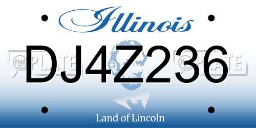 DJ4Z236 Illinois License Plate