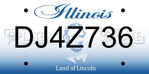 DJ4Z736 Illinois License Plate