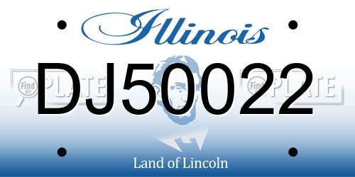 DJ50022 Illinois License Plate