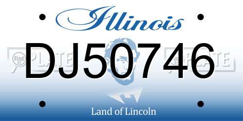 DJ50746 Illinois License Plate
