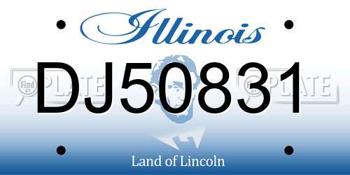 DJ50831 Illinois License Plate