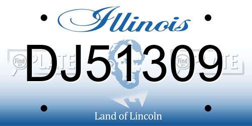 DJ51309 Illinois License Plate