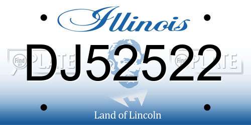 DJ52522 Illinois License Plate