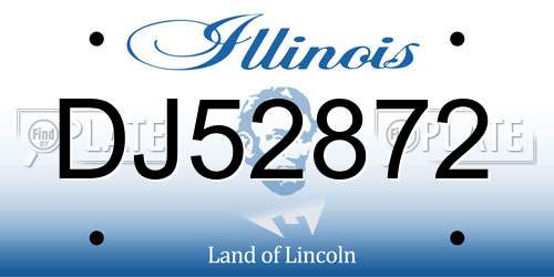 DJ52872 Illinois License Plate