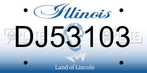 DJ53103 Illinois License Plate