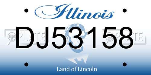 DJ53158 Illinois License Plate