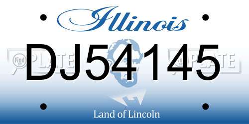 DJ54145 Illinois License Plate