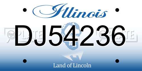 DJ54236 Illinois License Plate