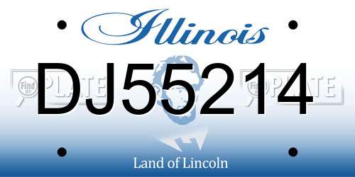 DJ55214 Illinois License Plate