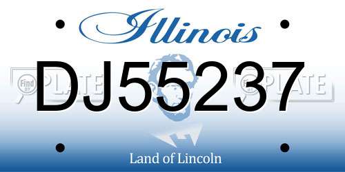 DJ55237 Illinois License Plate