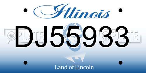 DJ55933 Illinois License Plate