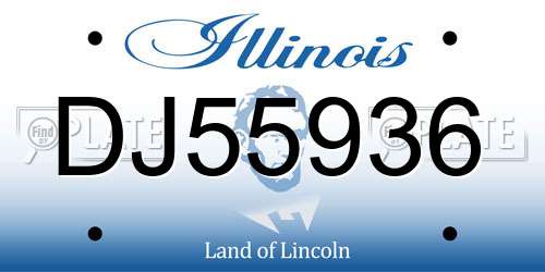 DJ55936 Illinois License Plate
