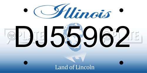 DJ55962 Illinois License Plate