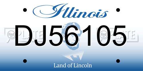 DJ56105 Illinois License Plate