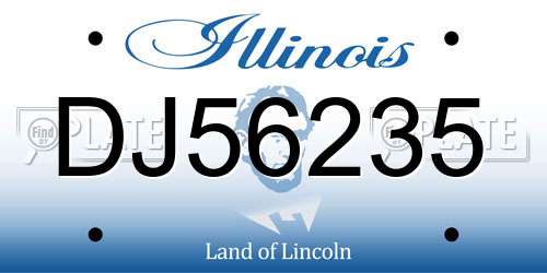 DJ56235 Illinois License Plate